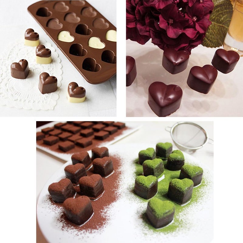 SOSOHOME Silicone Heart Chocolate Mold, Candy Molds for Party, Wedding, Jelly, Heart Shaped Ice Cube, Pack of 2 - Image 5